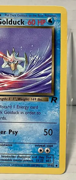 Dark Golduck Team Rocket 37/82 Pokemon Card WOTC Non Halo Vintage NM - Image 2