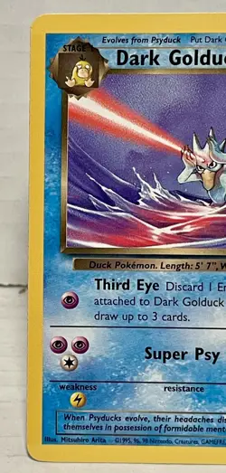 Dark Golduck Team Rocket 37/82 Pokemon Card WOTC Non Halo Vintage NM - Image 3