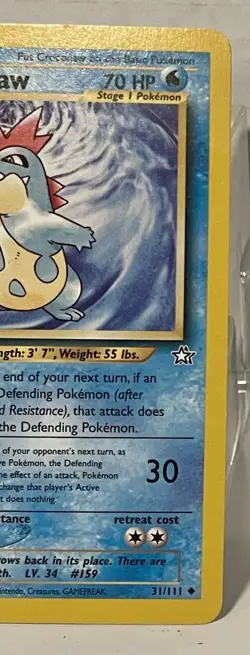 Croconaw 31/111 Uncommon Neo Genesis Unlimited Pokemon TCG Card WOTC LP 2000 - Image 2