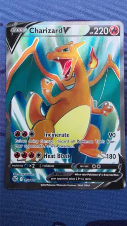 Pokemon TCG Charizard V 153/172 Brilliant Stars Full Art Card - Image 1