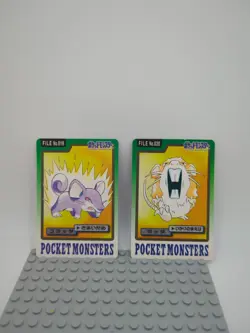 Pokemon Carddass Card Rattata Raticate Set Bandai Pocket Monsters 1997 - Image 1