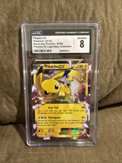 2015 Pokemon Pikachu EX XY84 Black Star Promo – CGC 8 Near Mint/MINT - Image 1