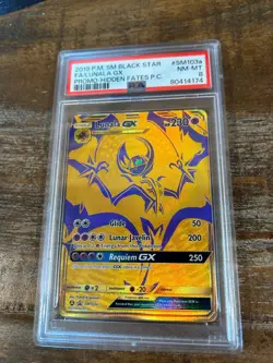 Pokemon 2019 SM Promo Hidden Fates Prem Coll FA LUNALA GX SM103a PSA 8 RARE - Image 1