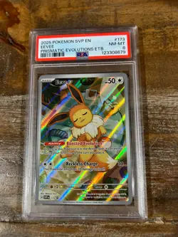 POKEMON 2025 Prismatic Evolutions ETB EEVEE Full Art SVP En #173 PSA 8 - Image 1