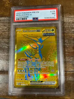 POKEMON 2025 Prismatic Evolutions IRON LEAVES Ex #176 PSA 7 Near Mint RARE - Image 1
