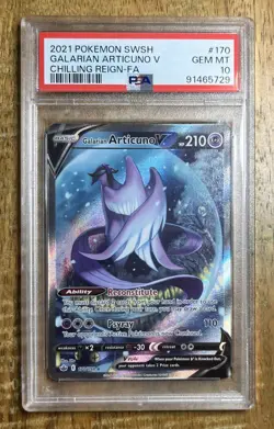 Pokemon Galarian Articuno V Chilling Reign Full Alt Art #170 PSA 10 Gem Mint - Image 1