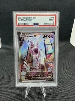 2022 POKEMON GO #072 FULL ART/MEWTWO V PSA 9 - Image 1