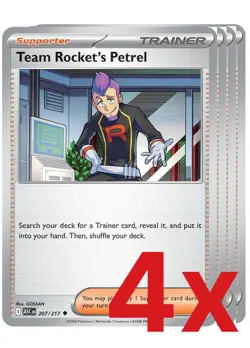 4x Team Rocket's Petrel 207/217 Pokemon TCG Playset ME: Ascended Heroes - Image 1