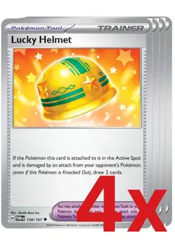 4x Lucky Helmet 158/167 Pokemon TCG Playset SV06: Twilight Masquerade - Image 1