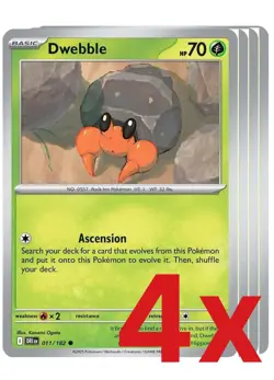 4x Dwebble 011/182 Pokemon TCG Playset SV10: Destined Rivals - Image 1