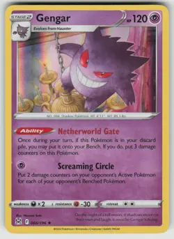 Gengar 066/196 Holo Rare Lost Origin Pokemon Lightly Played - Image 1