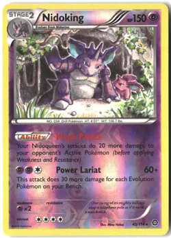 Nidoking 45/114 Rare Steam Siege Pokemon Reverse Holo Lightly Played - Image 1