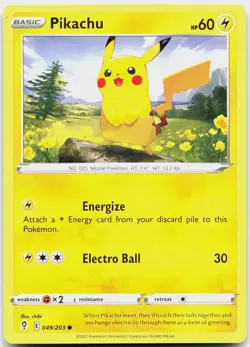 Pikachu 049/203 Common Evolving Skies Pokemon Near Mint - Image 1