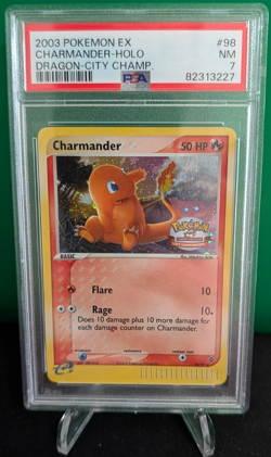 2003 Pokemon CHARMANDER #98/97 EX Dragon Rare Holo English - PSA 7 - Image 1