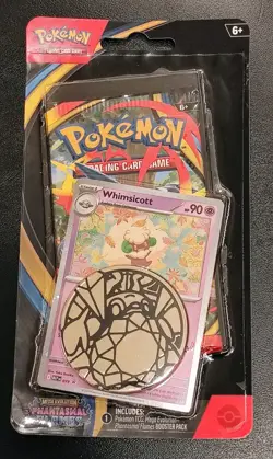 Pokemon TCG Phantasmal Flames Blister Pack - Whimsicott Promo & Coin - Sealed - Image 1