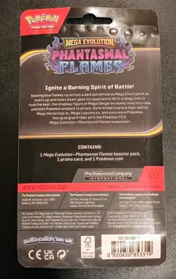 Pokemon TCG Phantasmal Flames Blister Pack - Whimsicott Promo & Coin - Sealed - Image 2