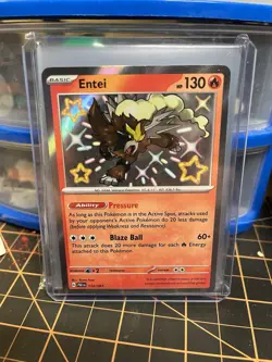 Pokemon Entei 112/091 SV: Paldean Fates Shiny Rare Holo EN 130HP 2024 - Image 1