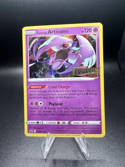 2021 Pokemon Galarian Articuno SWSH123 Prerelease Stamp Promo Evolving Skies LP - Image 1