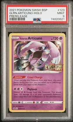 2021 Pokemon SWSH123 SWSH: Sword & Shield Galarian Articuno - (Prerelease) PSA 9 - Image 1