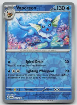 Vaporeon 022/131 Holo Rare Prismatic Evolutions Pokemon Reverse Holo Near Mint - Image 1