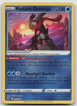 Radiant Greninja 046/189 Radiant Rare Astral Radiance Pokemon Holo Near Mint - Image 1