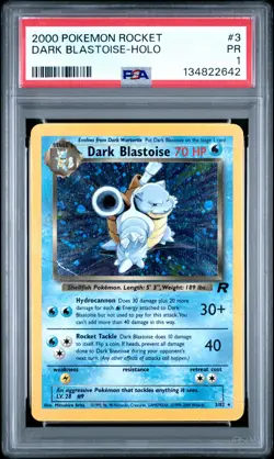 2000 POKEMON ROCKET #3 DARK BLASTOISE-HOLO PSA 1 - Image 1