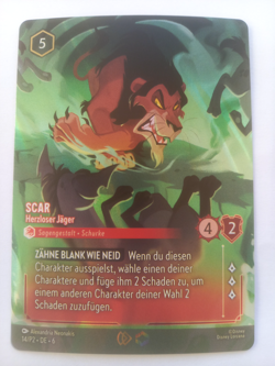 Disney Lorcana Karte Scar - Herzloser Jager 14/P2 Promo Enchanted Deutsch 6AZS - Image 1