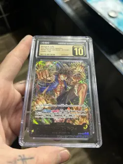 CGC Pristine 10 Monkey D. Luffy ST13-003 Gold Text Leader One Piece Card JP - Image 3
