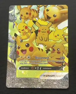 Pikachu V-Union SWSH141 Black Star Promo Sword & Shield Promo Card Near Mint NM - Image 1