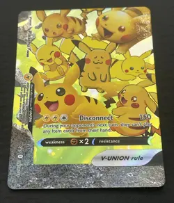 Pikachu V-Union SWSH141 Black Star Promo Sword & Shield Promo Card Near Mint NM - Image 2