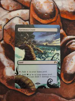 Magic the Gathering Yavimaya Coast #5 Hand Painted Unique Custom MTG Alter - Image 1