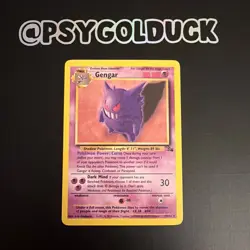 Pokemon Gengar TCG Fossil Card 20/62 Regular Non-Holo, Unlimited Rare C5 - Image 1