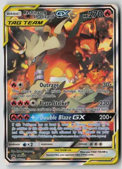Reshiram & Charizard GX - SM201 Holo Promo Sun & Moon Promo Pokemon MP - Image 1