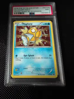 2016 POKEMON XY BLACK STAR PROMO SHINY MEGA GYARADOS #XY143 MAGIKARP-HOLO PSA 9 - Image 1