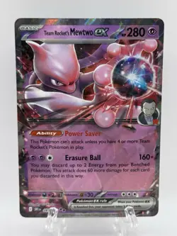 Team Rocket’s Mewtwo ex 081/182 SV10: Destined Rivals Pokemon Card NM - Image 1