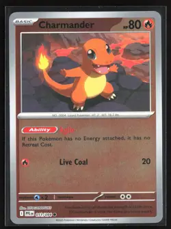 Pokemon TCG - Charmander Reverse Holo Common ME02: Phantasmal Flames 011/094 NM - Image 1