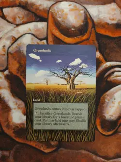 Magic the Gathering Grasslands #1 Hand Painted Unique Custom MTG Altered Art - Image 1