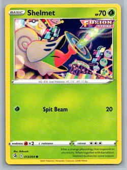 Shelmet 13/264 Fusion Strike Common Pokemon TCG 2021 - Image 1