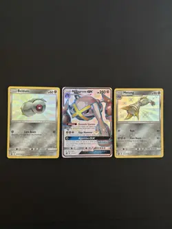 Pokemon TCG Shiny Holo Beldum Metang Metagross GX Lot - 3 Eng Hidden Fates - Image 1