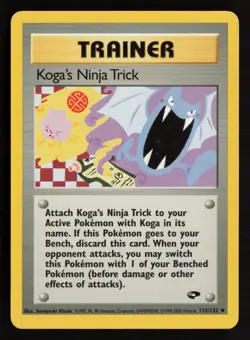 Koga's Ninja Trick 115/132 Uncommon Gym Challenge Pokemon Unlimited LP - Image 1
