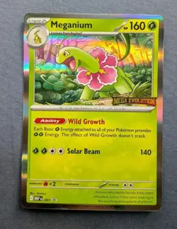 Pokemon TCG Meganium 001 Mega Evolution Stamp EN Black Star Promo Holo - Image 2
