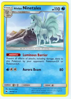 Alolan Ninetales Rare SM - Burning Shadows 28/147 NM Pokemon TCG - Image 1
