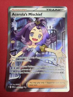 Acerolas Mischief 165/132 Mega Evolutions Full Art Trainer Pokemon TCG Mint - Image 1