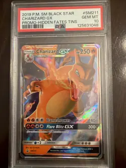 2019 Pokemon SM Black Star Promo Hidden Fates Tins #SM211 Charizard Gx PSA 10 - Image 1