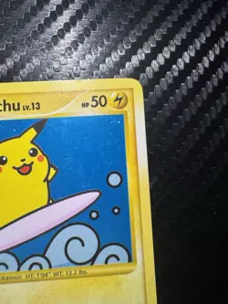 2009 POKEMON PLATINUM RISING RIVALS #114/111 SURFING PIKACHU HOLO SECRET RARE - Image 3