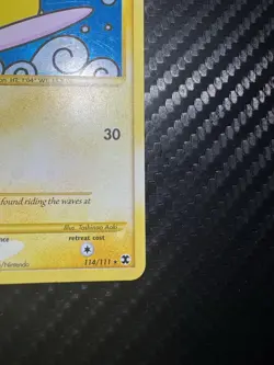 2009 POKEMON PLATINUM RISING RIVALS #114/111 SURFING PIKACHU HOLO SECRET RARE - Image 4