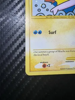 2009 POKEMON PLATINUM RISING RIVALS #114/111 SURFING PIKACHU HOLO SECRET RARE - Image 5