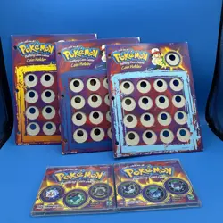Lot of Vintage Pokemon Battling Coin Game 9 Coins+3 Coin Holder Hasbro 1999 DESC - Image 1