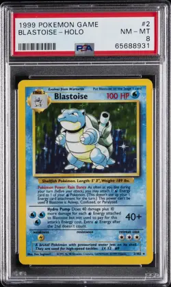 1999 POKEMON GAME #2 BLASTOISE-HOLO PSA 8 - Image 1