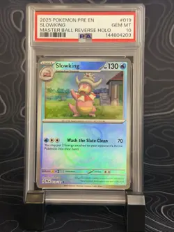 Pokemon 2025 SV: Prismatic Evolutions Slowking 019/131 Master Ball Holo PSA 10 - Image 1